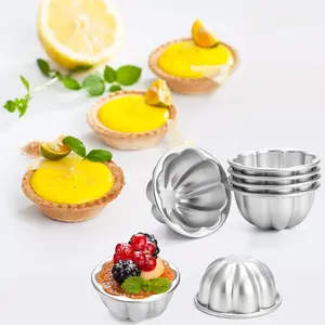 Set of 12 Tart Mould Pudding Cup Mold 3.7 * 1.7 Inch Baking Cups Cupcake Liners Baking Tools for Cake, Tartlets, Brownies, Popover, Quiches, for Wedding Holiday Easter Parties