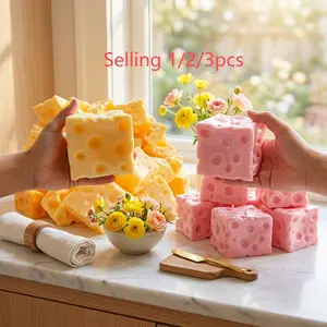 This cheese-themed squishy toy, Soft Squishy Silicone, features a soft, slow-rebound texture and a cheese-like design with perforated patterns. It's a stress-relieving toy suitable for relaxing during office breaks, unwinding, and leisure
