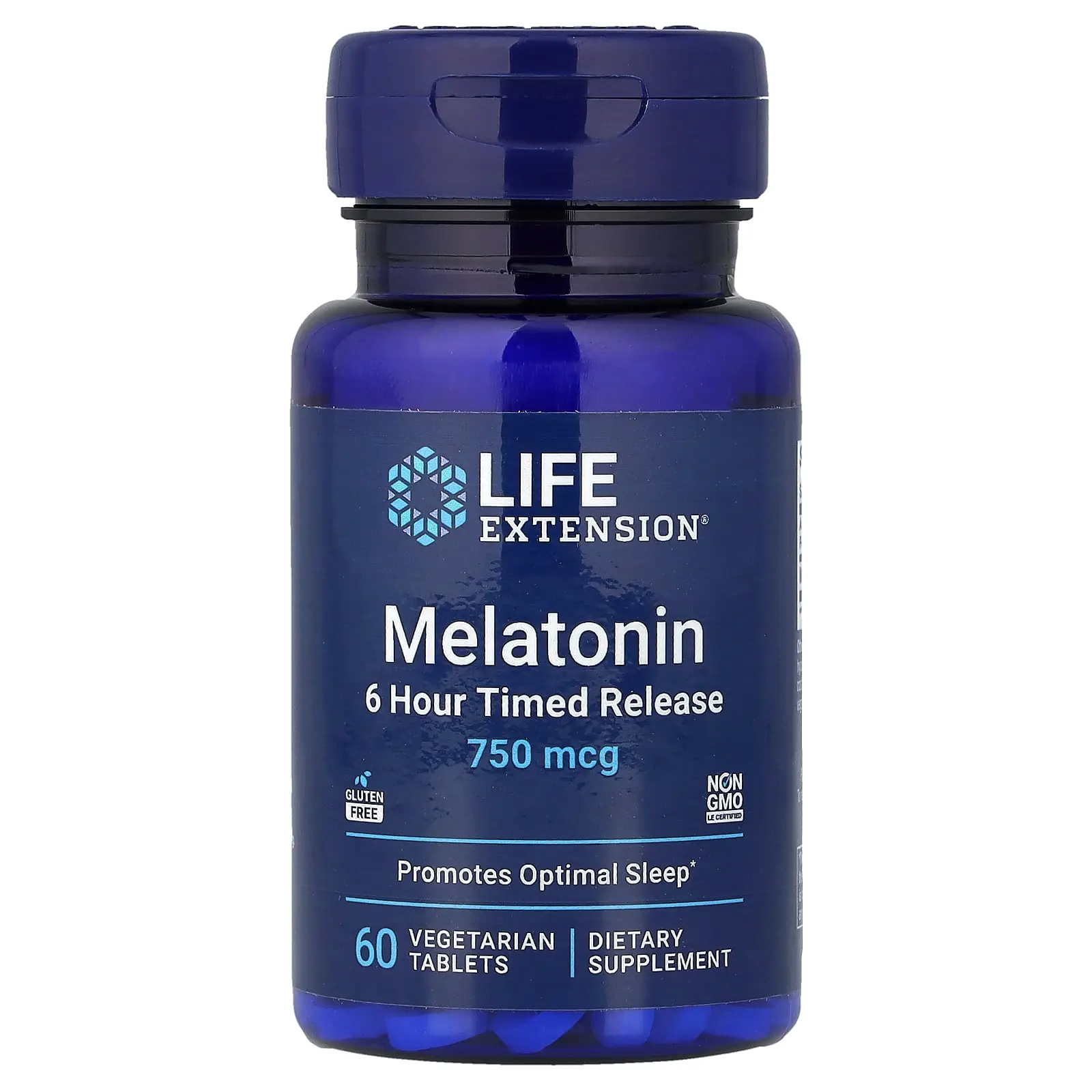 Life Extension Melatonin, 6 Hour Timed Release, 750 mcg, 60 Vegetarian Tablets