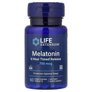 Life Extension Melatonin, 6 Hour Timed Release, 750 mcg, 60 Vegetarian Tablets