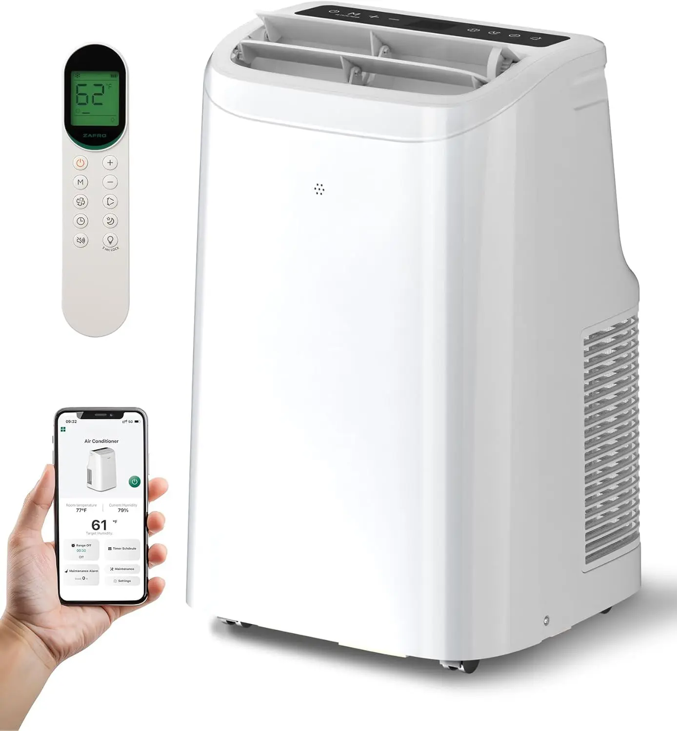 XBEAUTY 12000 BTU Compact Residential Personal Portable Window AC Unit, Multi-Function Energy Saver Air Conditioner for Bedroom - Drainage-Free Cooling, 47dB Quiet Fan, Dehumidifier Mode, 24H Timer, App Control, Remote, LED Display, Multi Function Aircond