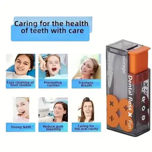 Portable Floss Dispenser, Interdental Flosser, Floss Picks, 2 Count Automatic Toothpick Holder, Toothpick Storage Box for Home & Travel, Home Organizer, Oral Hygiene Kit, Dental Accessories, Oral Care Supplies