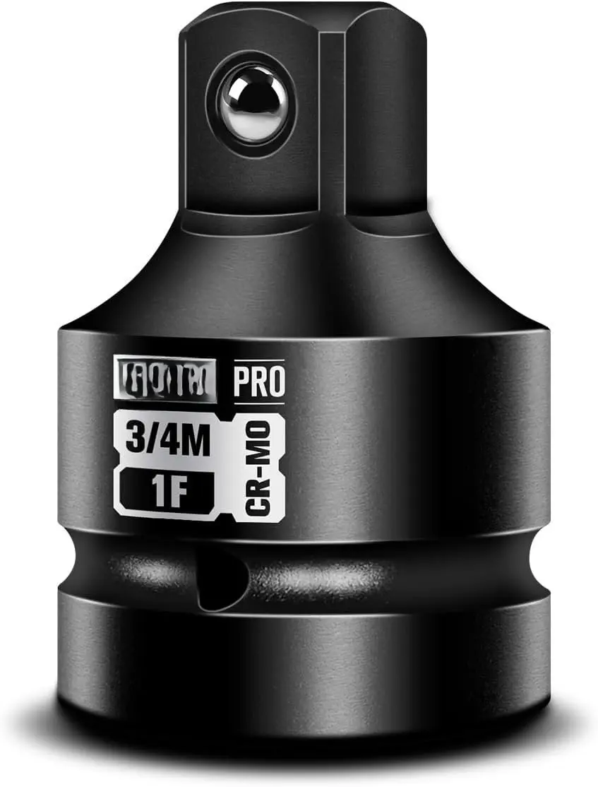 1" Female to 3/4" Male Impact Socket Adapter, 1-Inch Impact Socket Reducer for High Torque Applications, Heavy-Duty Chrome Molybdenum Alloy Steel
