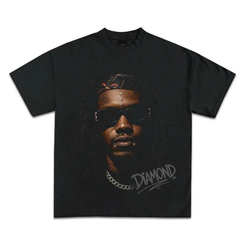 Diamond UYScuti Boyz Portrait Tee | Graphic Face Illustration, Streetwear Style