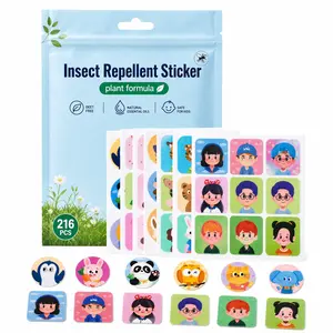 216Pcs | DEET-Free Natural Essential Oil Formula | Cute Animal Designs | Stick on Clothes & Backpacks | Safe Insect Protection for Children Outdoors