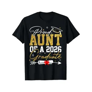 GGOR Proud Aunt of a Senior 2026 Graduate Family Graduation T-Shirt, Unisex - Spring, Valentine'S Day, St. Patrick'S Day Graduation Season, Easter, Mardi Gras Gifts for Dad, Mom, Parents, Friends, Family