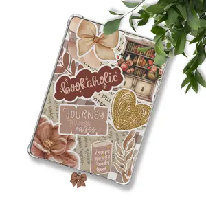 Beige Bookaholic Sticker Look Insert for Clear Case | Bookish Accessories