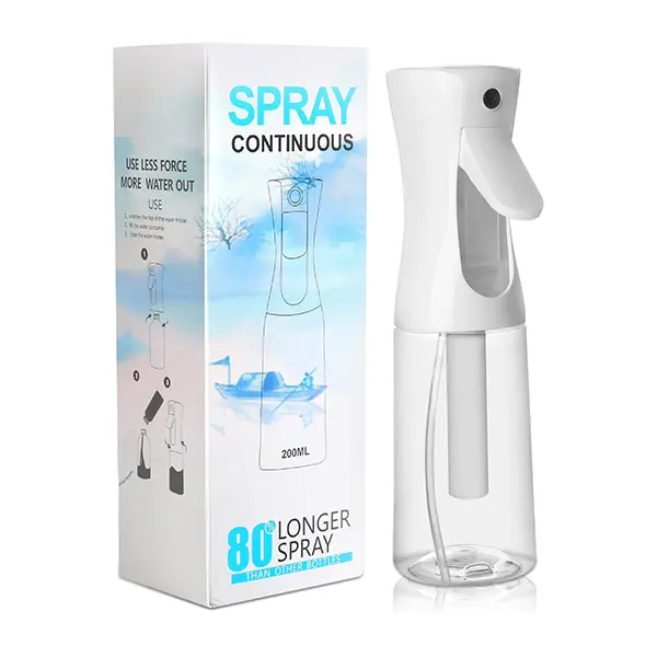 1pc Durable Plastic Continuous Spray Bottle - 200 ml/6.76oz, Waterproof, Precision Nozzle, Advanced Pump, Leakproof Seal, Hair Care & Cleaning Use, Home Supplies Storage Solution