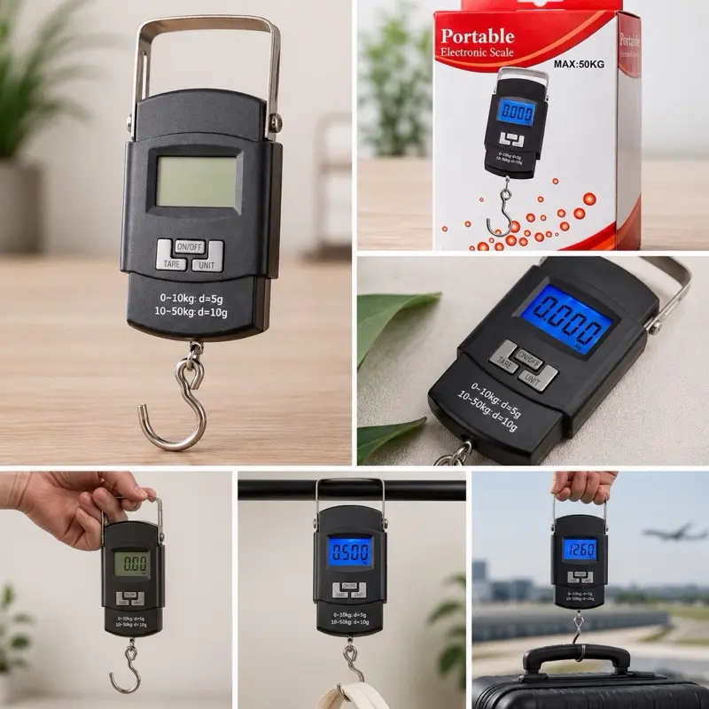Portable Electronic Digital Scale with LCD Display Includes 2 AAA Batteries Lightweight and Durable Design for Travel and Daily Use