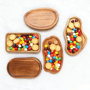 Serving Trays – 5 Pack Easy Clean Plastic Trays for Home Decor, Non Stick Waterproof Tray Set for Kitchen Bathroom, Decorative Organizer Trays for Countertops, Versatile Serving Platters for Indoor Outdoor Use