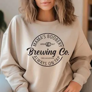 Mama Boobery Brewing Co. Breastfeeding T-Shirt - Funny Breastfeeding Clothing - Fabric, Cotton