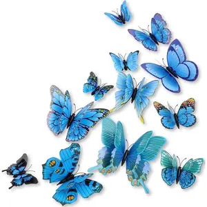 3D Butterfly Wall Stickers Decor Art Decorations for Home Style Enhancement Comfortable Touch Healthy Reassuring Practical Functions Visual Aesthetics Wall Decal Decorative Decals, Self Adhesive Stickers, Room Decor, Vinyl Wall Stickers, Living Room Decor