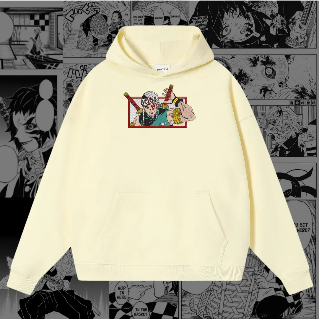 Tengen Uzui Embroidered Hoodie | Demon Slayer Inspired
