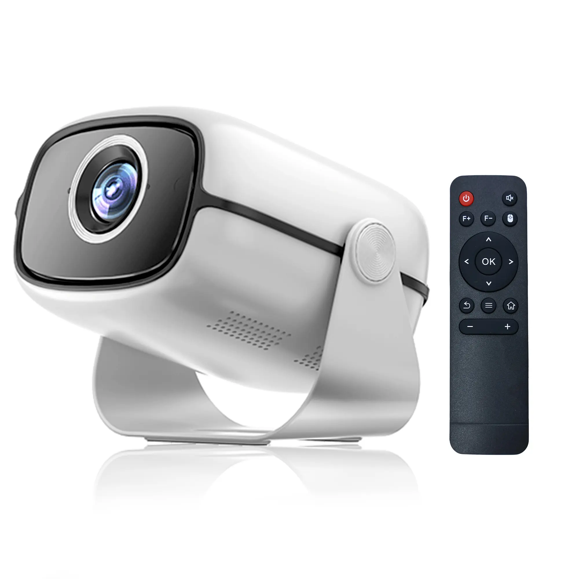 Veidoo Portable Projector, 200 ANSI Lumen, Auto Vertical Correction, Smart Android OS WiFi and Bluetooth, 4K 1080P Support, Built in App, 180° Rotation, Mini Projector for Bedroom, Movie, Outdoor