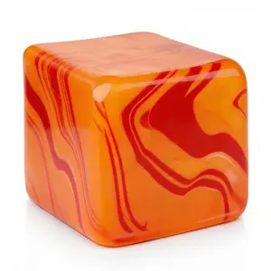 1 pcs 2.1in Pocket Stress Cube! Orange Marbled Fidget Toy for Anxiety, Calm Your Nerves Anytime Anywhere