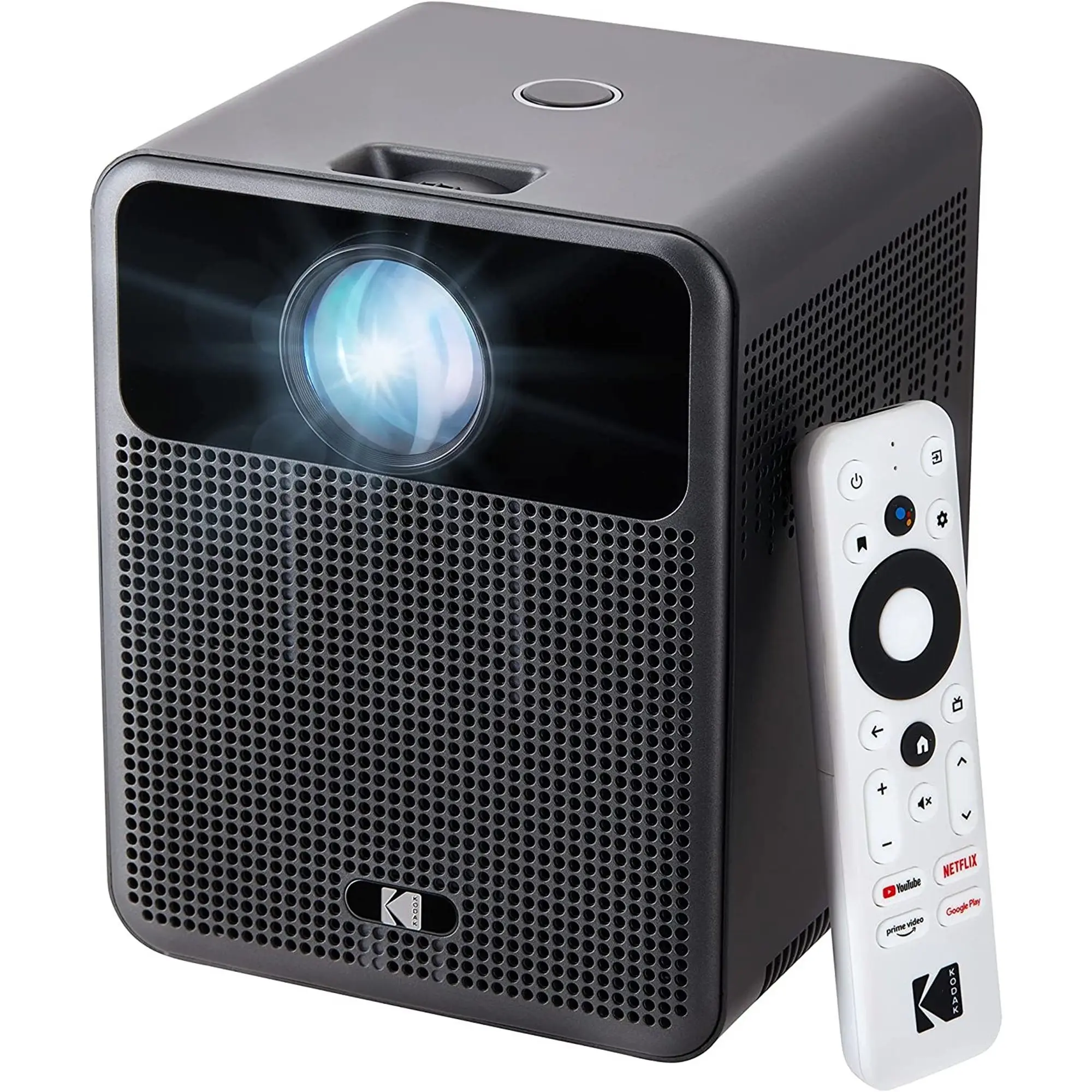 Kodak FLIK HD10 Smart Projector - 1080p Portable Projector with Bluetooth, Wi-Fi, Android TV, Audio Support, Phone Connection, Cable Compatibility, Large Screen Display