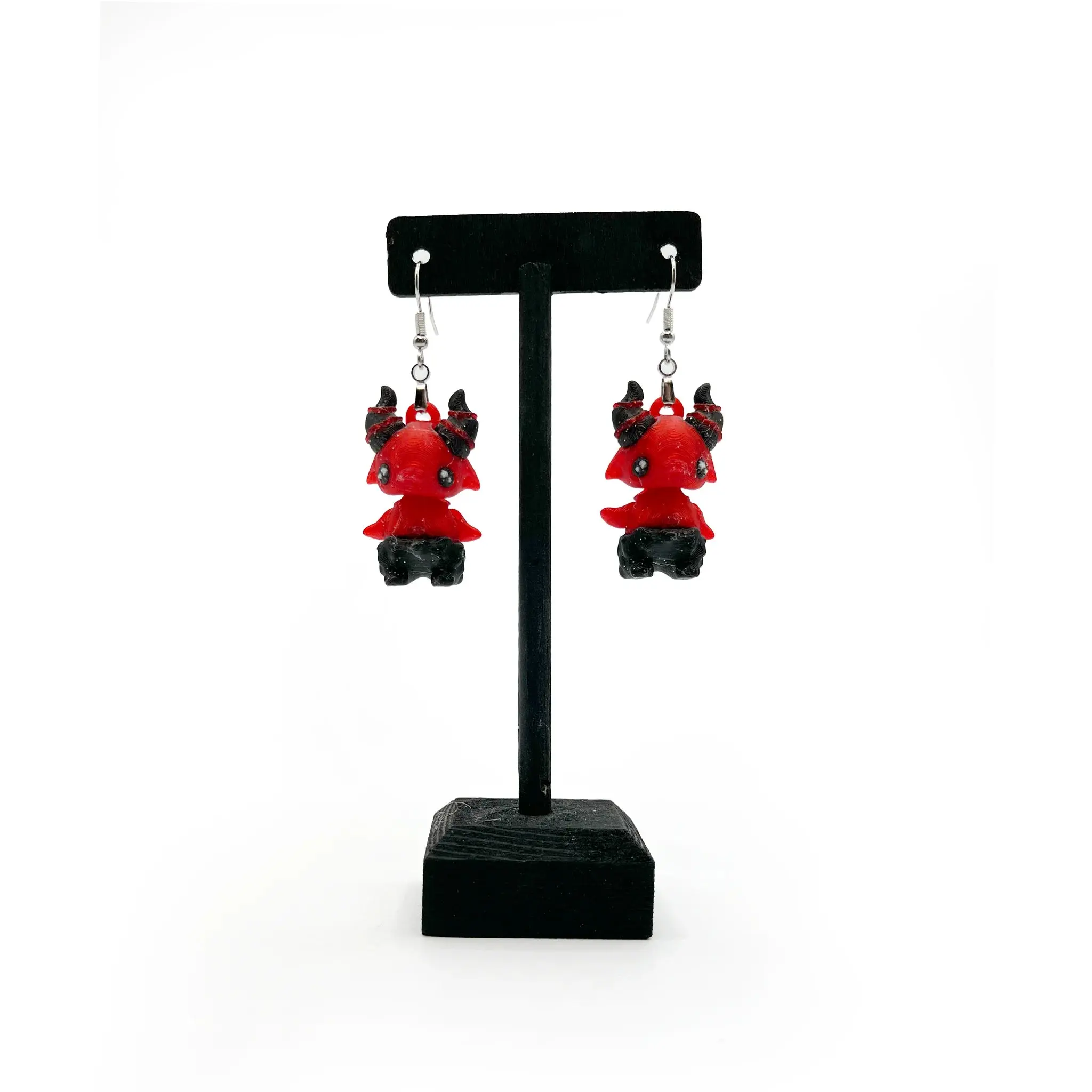 3D Printed Whimsical Dangling Earrings - Bookish Kawaii Charms, Lightweight Articulated Flexible Accessories, Costume Jewelry, Cool Earrings with Articulated Body & Figure, Gifts for Women