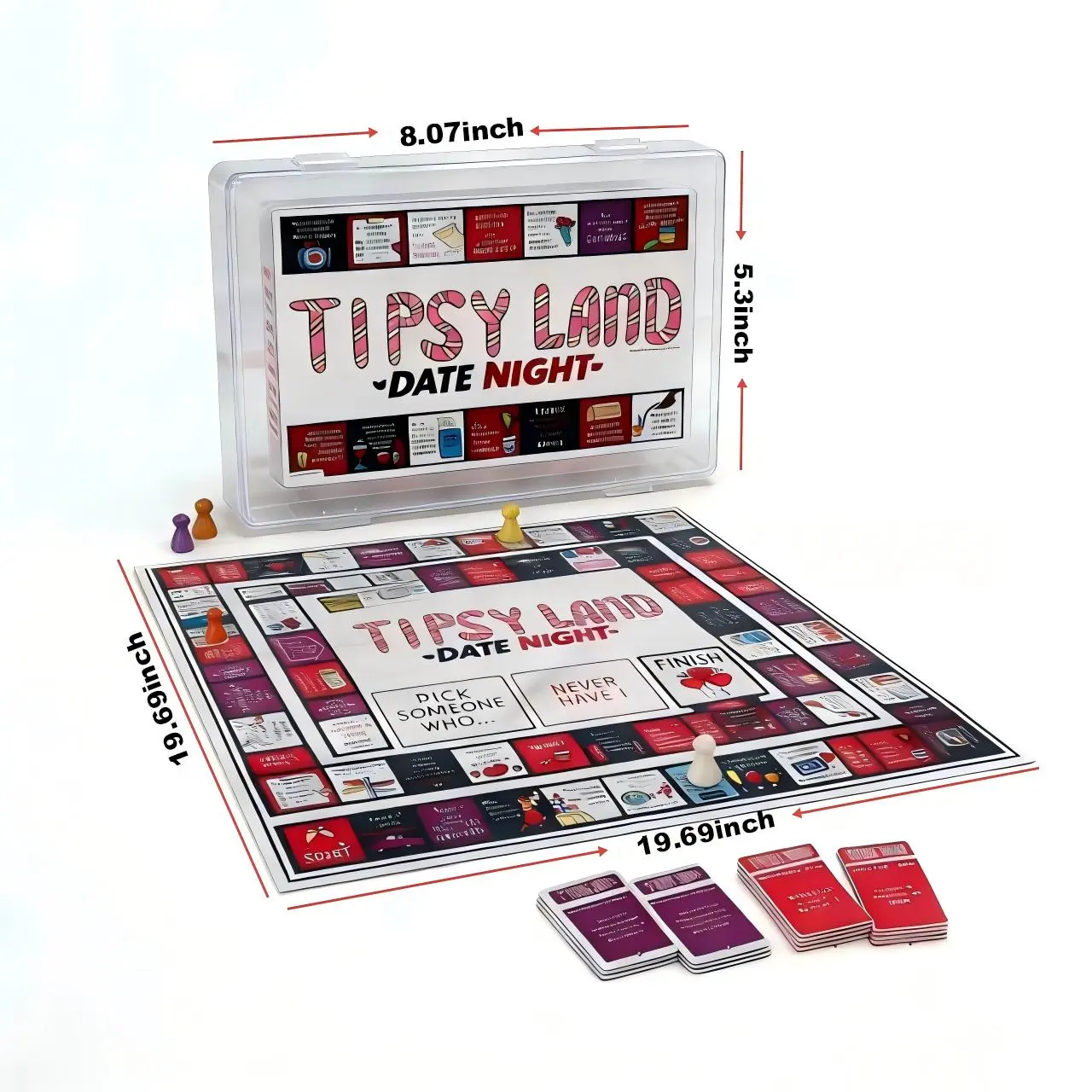Adults-Only Fast-Paced Tabletop Card Game - Party Board Game for Bachelorette Parties, 2-8 Players, Plastic Box Packaging, Home & Festive Supplies Gift, Bachelorette Party Game
