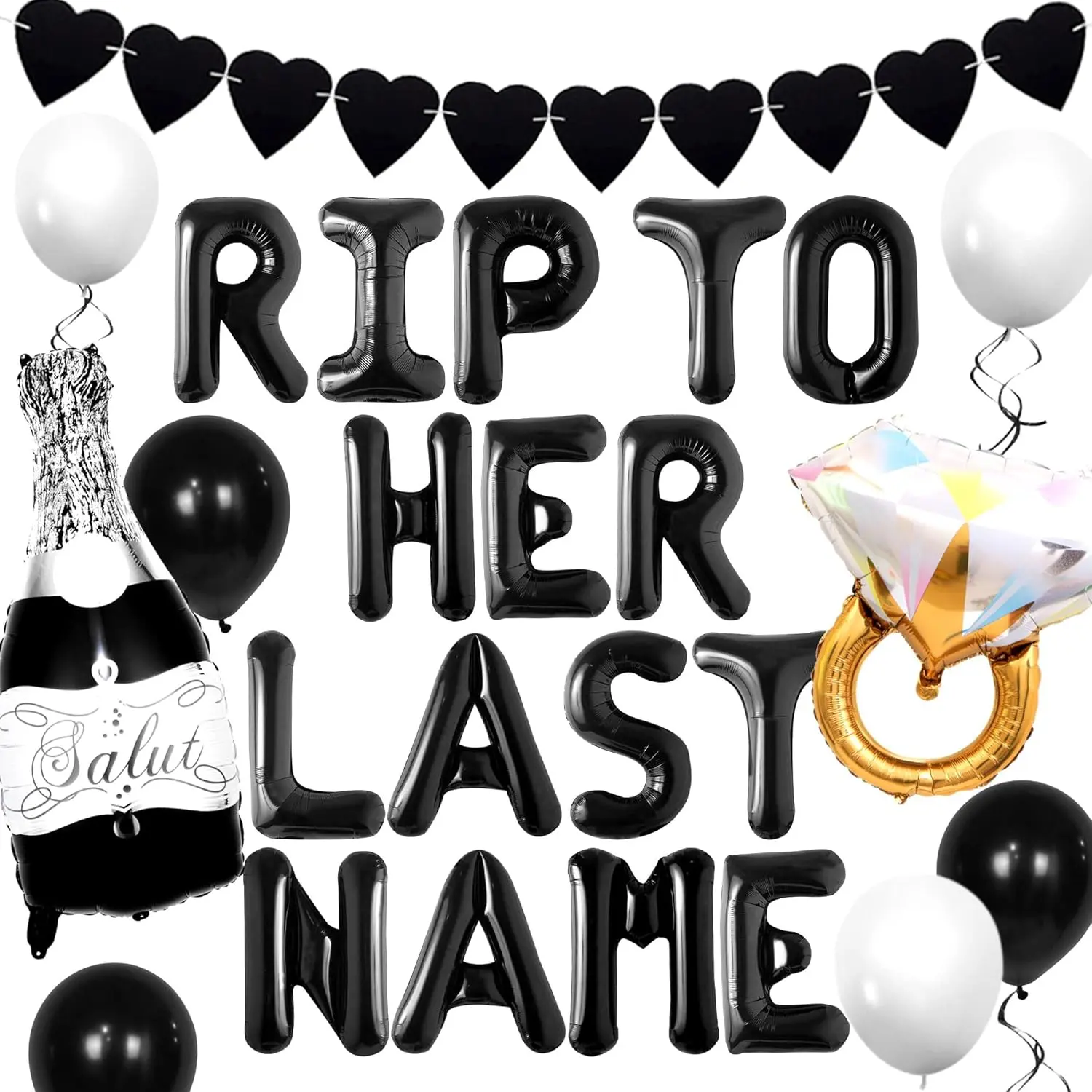 Rip To Her Last Name Decoration Rip Single Life Bachelorette Party Decoration Gothic Bachelorette Party Decorations Engagement Wedding Party Balloon