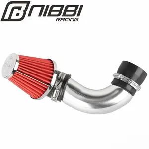 NIBBI Racing Manifold and Air Filter Combo - Red Filter, Silver Manifold, Black End Cap, Performance Upgrade