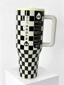40oz HydroJug Checkered Insulated Tumbler | Leak-Proof Water Bottle for Gym & Travel Drinkware Flasks Mug Bottled Portable Stainless Steel