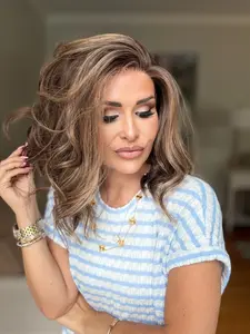 AISOM New Release Katie Toasted Brunette Melt Short Wave 12 Inches Summer Wig Low Density 120% Natural Looking Synthetic Glueless Wig Daily Use
