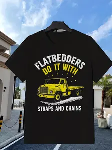 Men'S And Dad'S Tow Truck Driver Tee, Trendy Seasonal Style, Vintage Look, Comfy Fit, Short-Sleeved Top, Perfect for Gift Buyers And Holiday Shoppers