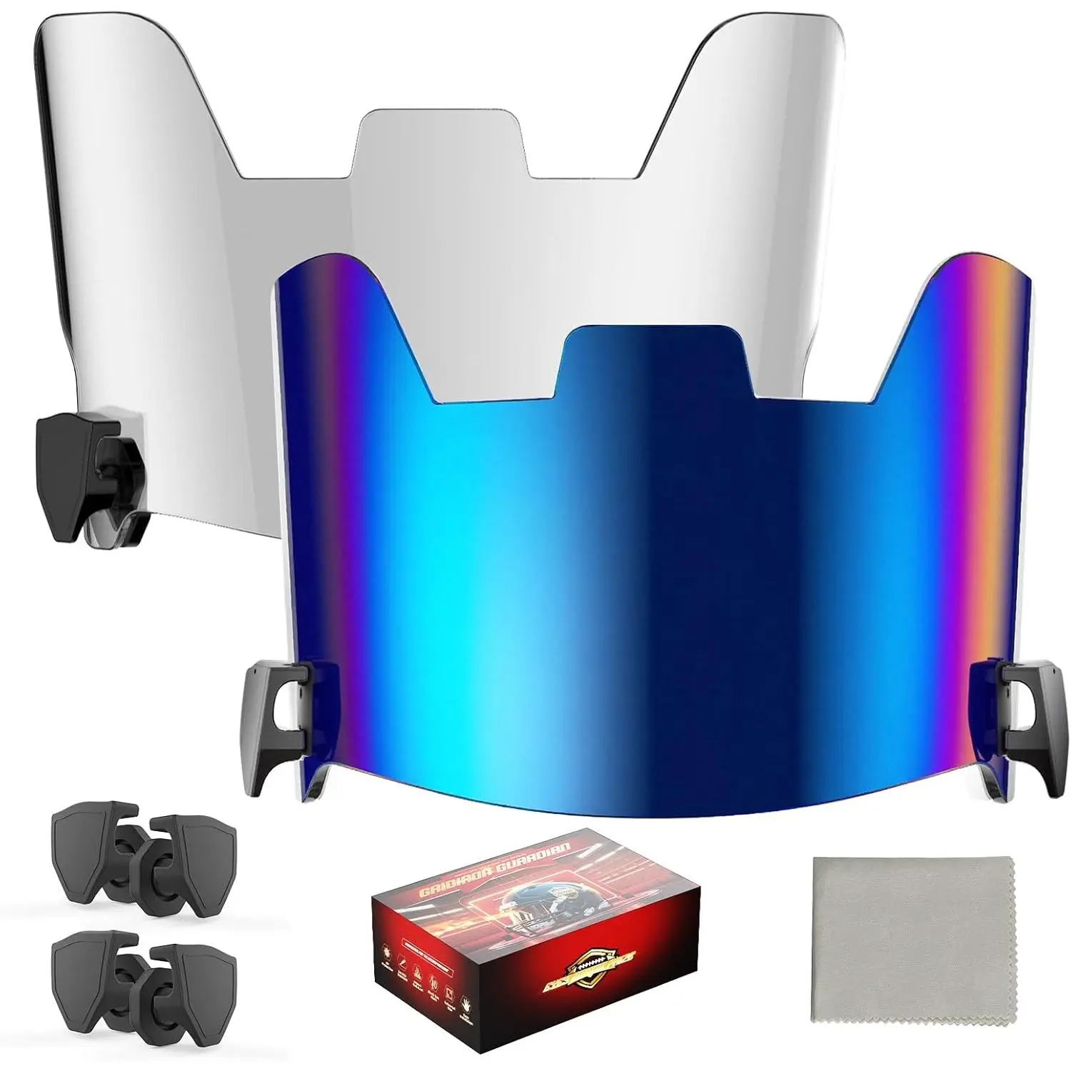 Football Visor Combo - 2 Lenses Team Day/Night Use, Military-Grade Fit Schutt/Riddell Helmets