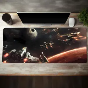 Space Theme Gaming Mouse Pad, 1 Piece Keyboard Desk Mat, Non-slip Computer Mouse Mat for Home Office, Extended Mousepad