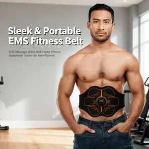 New EMS Massage Waist Belt for Men and Women, Home Training Exercise Abdominal Device, Lazy Fitness Abdominal Muscle Sticker, Fitness Equipment