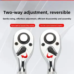 72-Tooth Mini Quick Ratchet Socket Wrench, Short-Handle 1/4"3/8" 1/2" Drive, Reversible Labor-Saving Quick-Release Tool