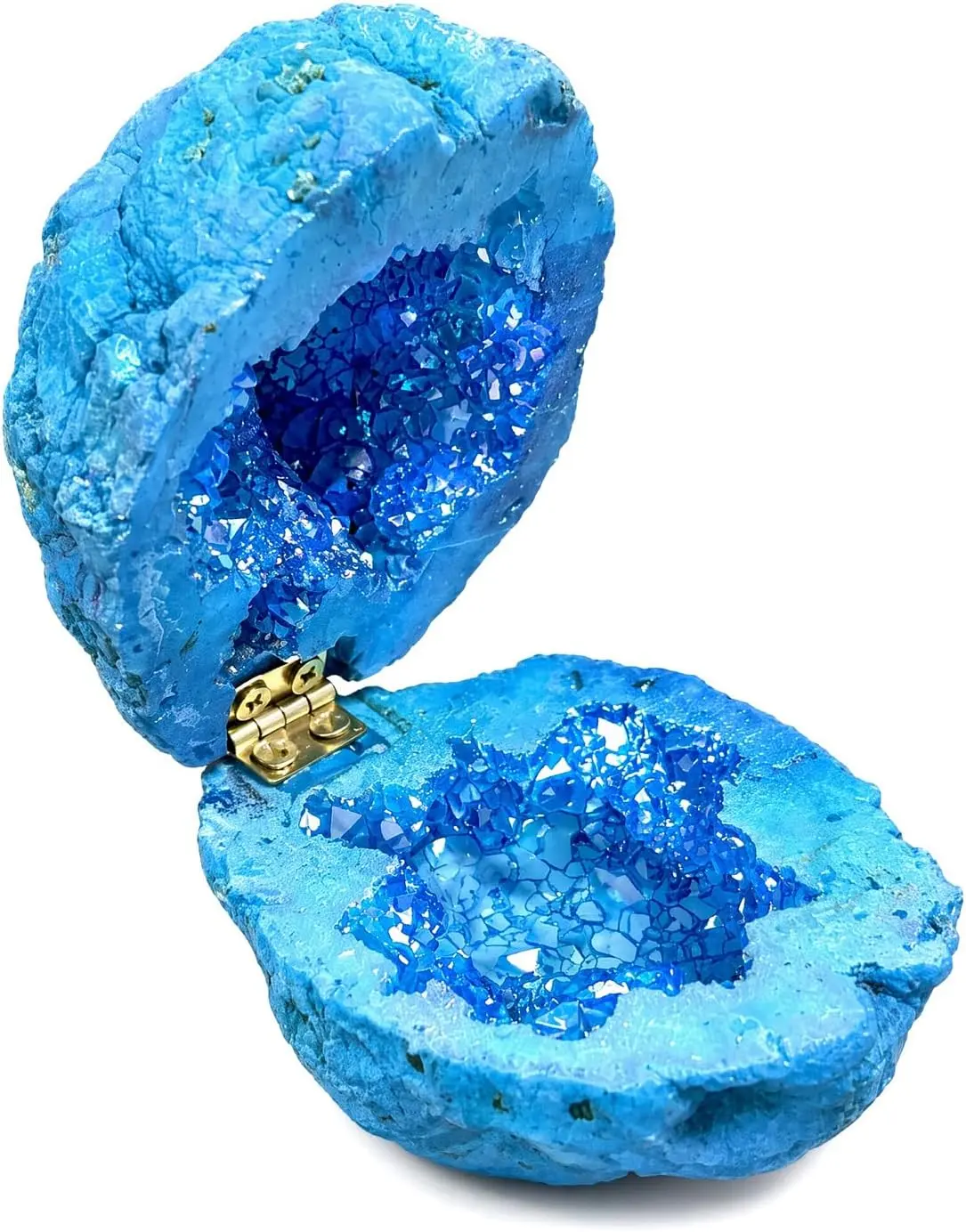 Natural Crystal Geode Jewelry Box – Unique Druzy Ring Box for Proposals, Engagements & Wedding Gifts, Exquisite Home Decor