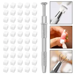 Granular Nail Sponge and Gripper Set, Nail Gradient Brush, Nail Accessories Dotting Brush, Tool Set Suitable For Nail Salons and Manicures at Home Nail Care Tool