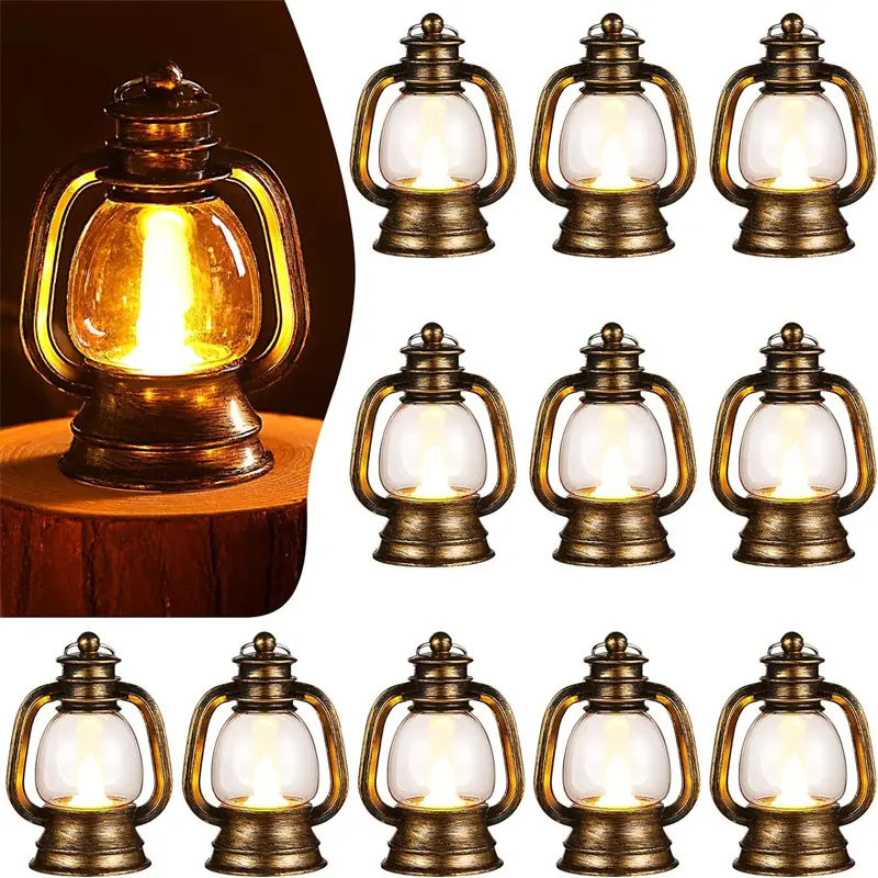 12pcs Retro Look PVC Plastic Hanging Candle Lanterns with Flickering LED Candles - Party, Valentine's Day, Ceremony Supplies for Home Centerpiece Decor, Novelty Shape & Retro Specialty Decorative Lighting (Home & Festive Supplies)