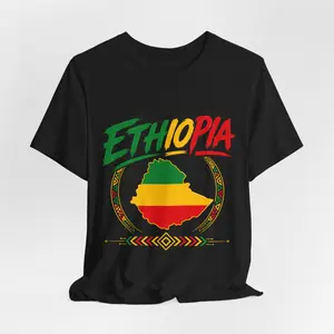 Ethiopia map design T-Shirt | Ethiopian flag colors, tribal accent