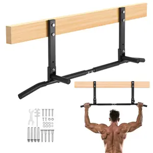 VEVOR Pull Up Bar, Multi - Grip Wall Mounted Pull Ups, 50 in Width Multifunctional Chin Up Training Station, Heavy Duty Steel Upper Body Workout Bars with LAT Pulldown Attachments, 440 lbs, for Home Gym