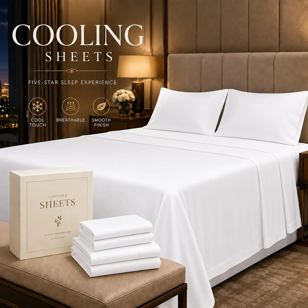 Soft Bamboo Sheet Set – Cooling and cozy bedding for kids/children – 16″ deep pocket – elegant home and room decor – wrinkle-free – great gifts
