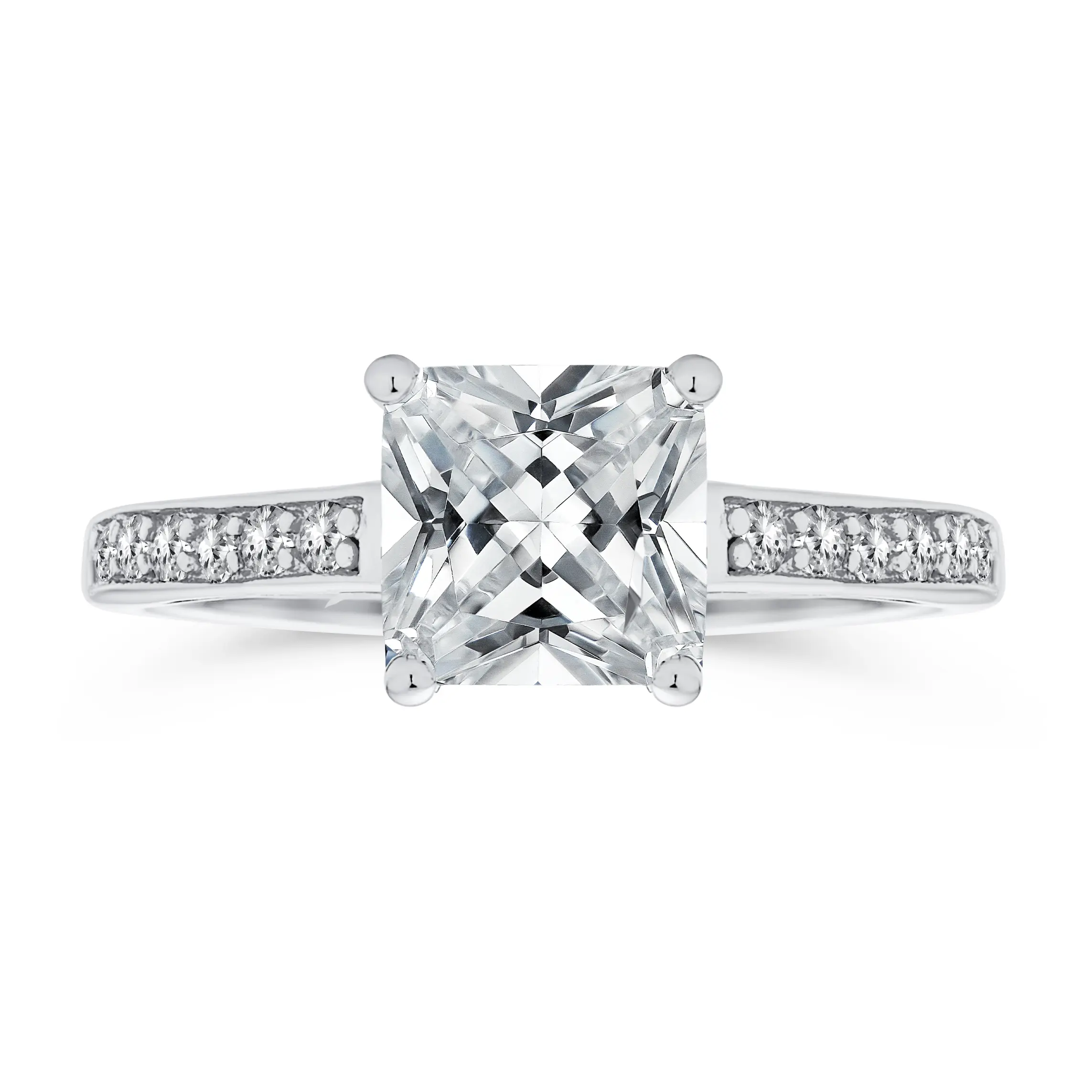 2.5CT CZ Princess Cut Solitaire Engagement Ring Rose Gold Sterling Silver
