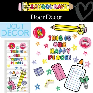 This Is Our Happy Place Bright Rainbow Classroom Door Decor | School Days