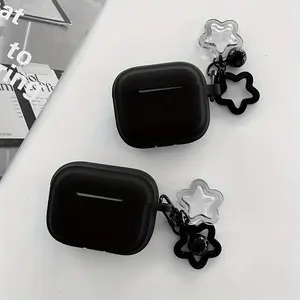 Black Silicone Case For Airpods Pro Wireless Bluetooth Earphone Protective Case For Airpods 3 2 1 Pro2 Soft Cover with Pendant