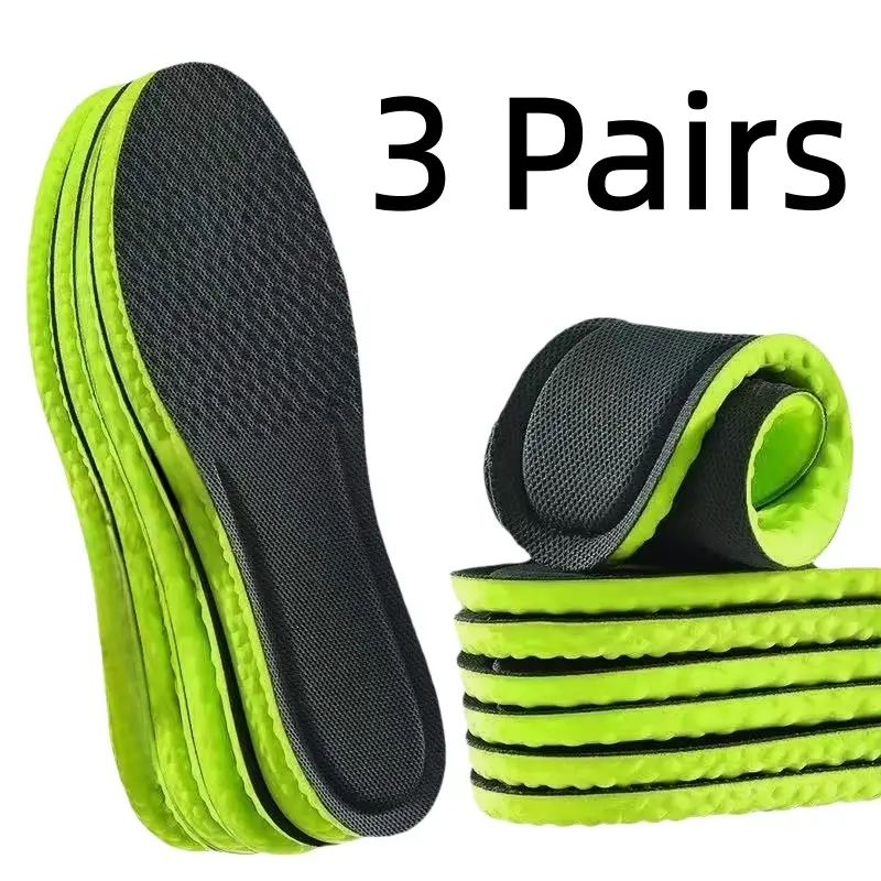 Unisex Fit 3pcs Plus-Size Flat Feet Insoles - No Arch Support, Ultra Soft PU Material, All-Day Comfort for Steppers, Casual & Athletic Wear Height Boosters