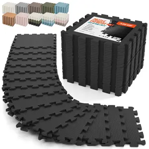 AIRHOP 18 pcs EVA Fitness Puzzle Mat Set - 0.4" Interlocking High-Density Foam Floor Tiles (18 sq.ft), Protective Training Mats for Home Gym, Playroom - Ideal Mother's Day Gift, Fitness Mat Summerwins