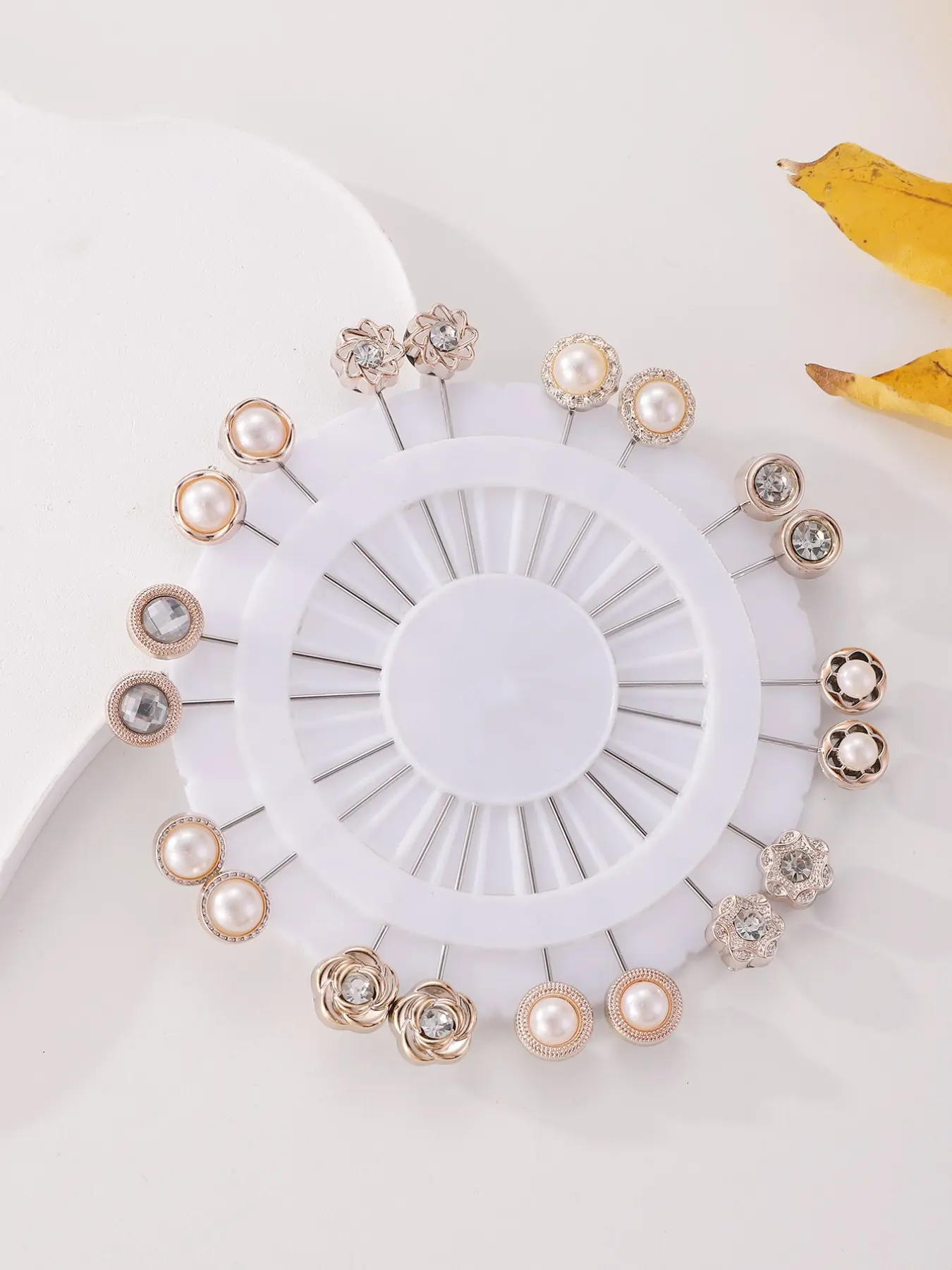 20pcs Multifunctional Modern Head Scarf Muslim Modesty Hijab Pins, Rhinestone Fixed Knitted Scarf Accessories, Versatile Hair Accessory Set for Women