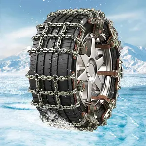 Winter Emergency Mud Road Driving Tire Chains, Stainless Steel Anti-Slip Chains for Cars Trucks Suvs, Fits Tire Width 165-265mm