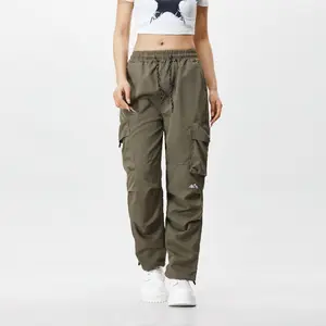 Women’s American-style quick-dry cargo pants — new for summer; parachute pants with a high waist, wide legs, casual drawstring design, athletic style,Summervibes