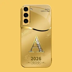 Suitable for [Galaxy S23+] high-end phone case🤩，choose from 26 letters of the English alphabet, each with an exquisite auspicious cloud pattern to bring you good luck YM99