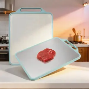 Extra Large Double Sided Cutting Board | 304 Stainless Steel & Wheat Straw | Non-Slip Food Grade Kitchen Chopping Board