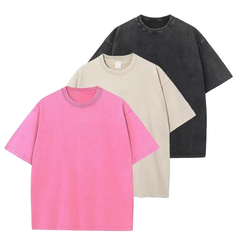 Men’s oversized T shirts, set of 3–4 casual T shirts for men and women, vintage tee loose fit short sleeve casual streetwear baggy washed unisex tops Stylish Set