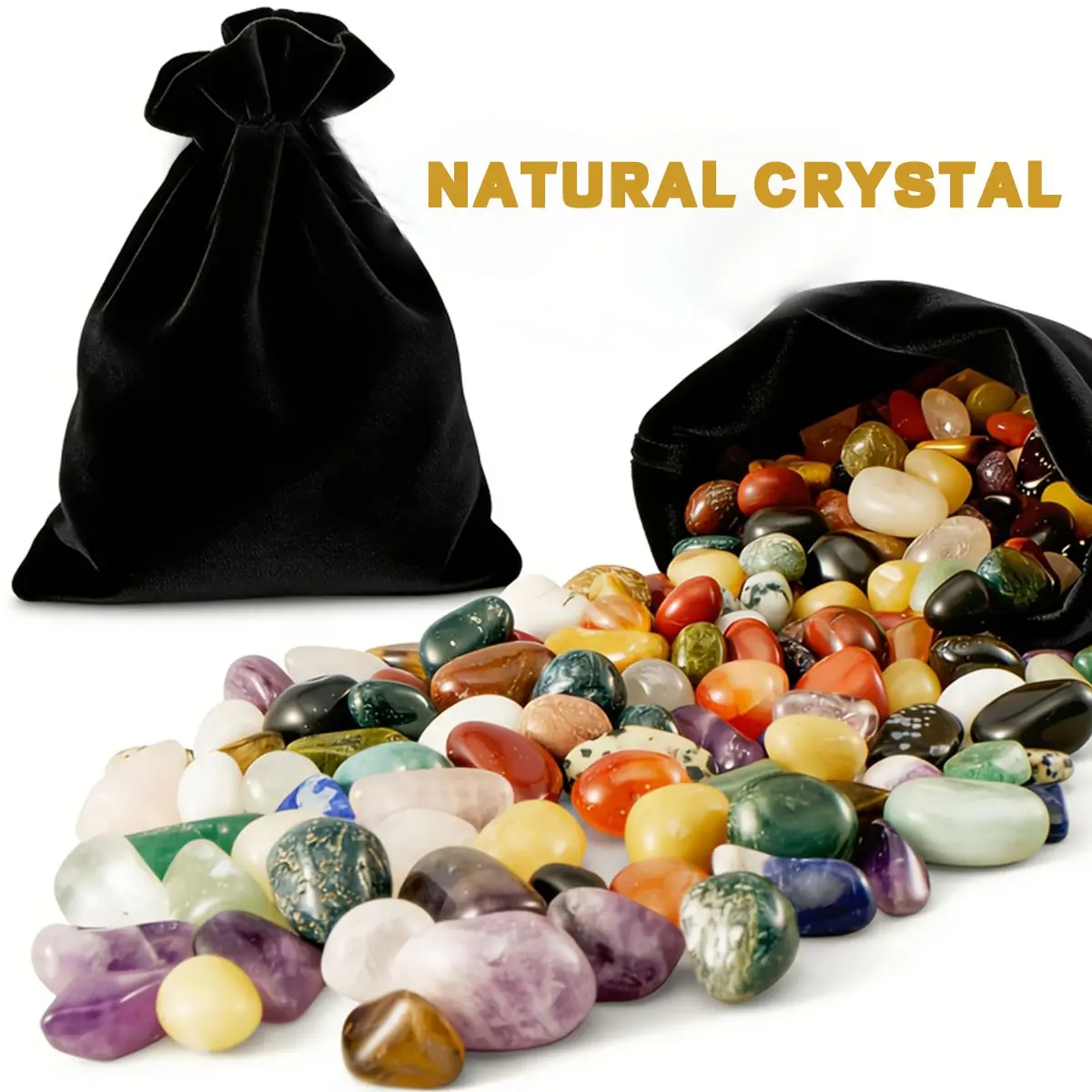 Mixed Natural Crystal Tumbled Stones, Colorful Healing Gemstones for Treasure Hunting, Perfect Holiday & Graduation Gift, Home Garden Decoration, Hand Selected Crystals, Crystal Decorative Stones