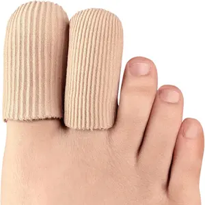 8 PCS Toe Protectors, Silicone Toe Caps Closed Toe Surface Fabric Sleeve Protectors, Prevent Pain Relief for Corns, Blisters and Ingrown Toenails (2PCS Large Size+ 6PCS Medium Size)[Upgrade]